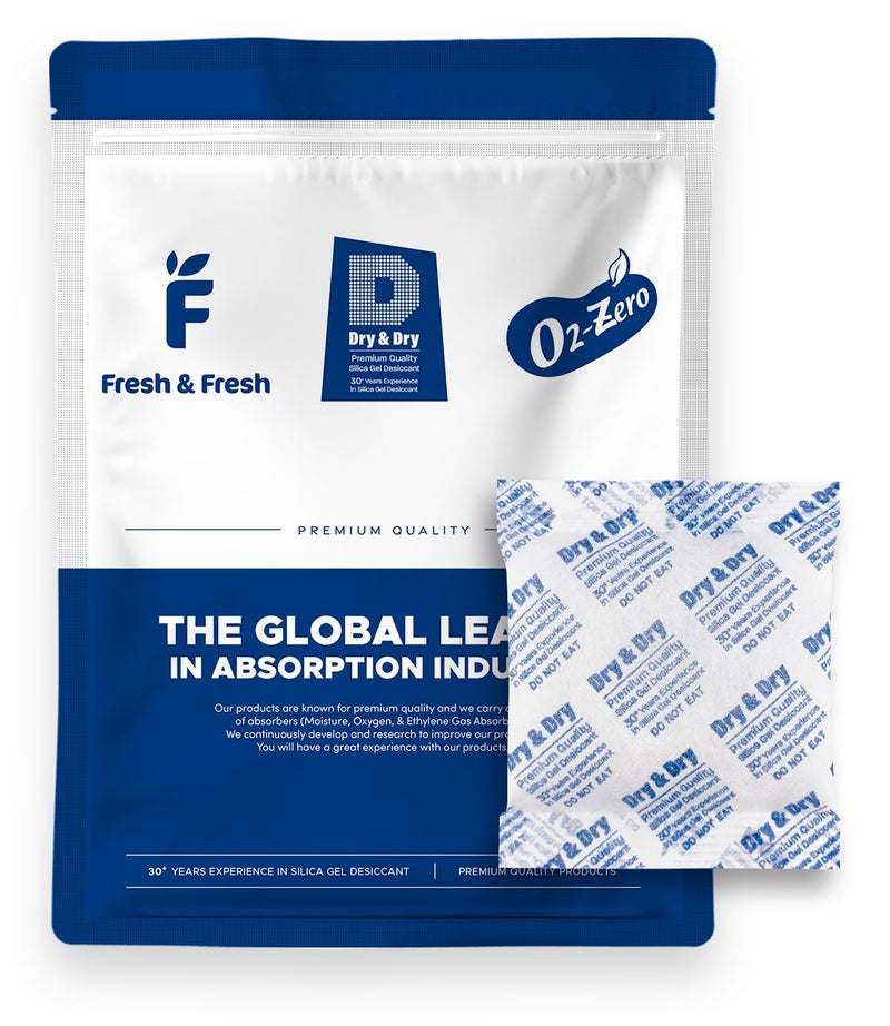 Dry & Dry 100 Gram [10 Packets] Silica Gel Packets Desiccants, Silica Packets - Rechargeable Silica Gel Packs, Desiccants Packets, Silica Gel - Image 1